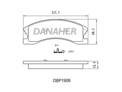 DBP1906 DANAHER Комплект тормозных колодок, дисковый тормоз