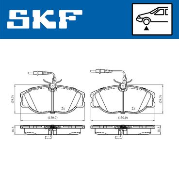 VKBP80543E SKF Комплект тормозных колодок, дисковый тормоз