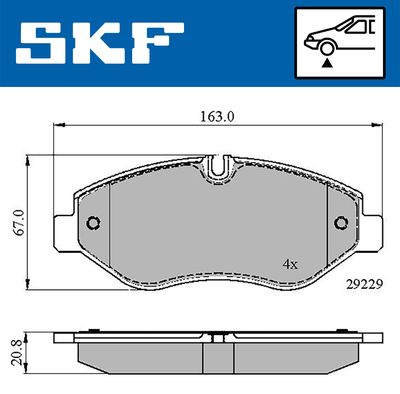VKBP80089 SKF Комплект тормозных колодок, дисковый тормоз