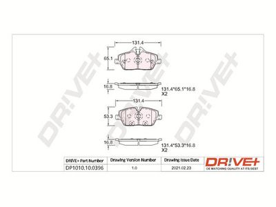 DP1010100396 Dr!ve+ Комплект тормозных колодок, дисковый тормоз