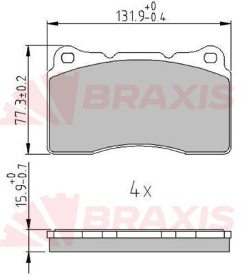 AA0651 BRAXIS Комплект тормозных колодок, дисковый тормоз