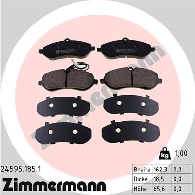 245951851 ZIMMERMANN Комплект тормозных колодок, дисковый тормоз