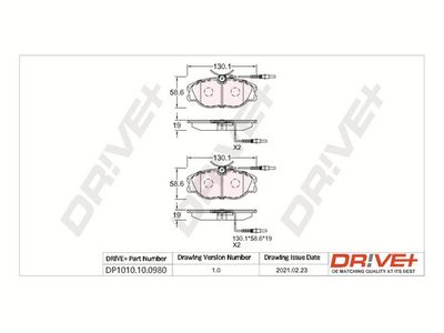 DP1010100980 Dr!ve+ Комплект тормозных колодок, дисковый тормоз