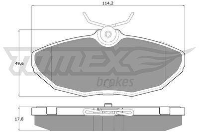 TX1954 TOMEX Brakes Комплект тормозных колодок, дисковый тормоз