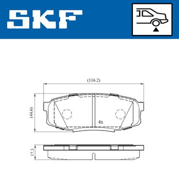 VKBP90627 SKF Комплект тормозных колодок, дисковый тормоз