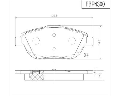 FBP4300 FI.BA Комплект тормозных колодок, дисковый тормоз