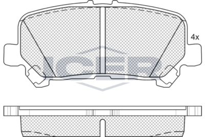 182409 ICER Комплект тормозных колодок, дисковый тормоз