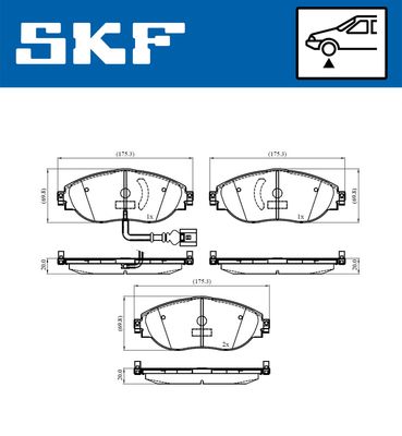 VKBP80179E SKF Комплект тормозных колодок, дисковый тормоз
