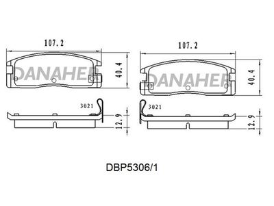 DBP53061 DANAHER Комплект тормозных колодок, дисковый тормоз