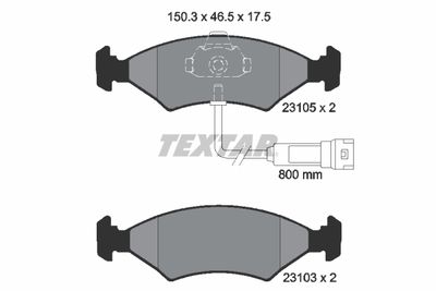 2310501 TEXTAR Комплект тормозных колодок, дисковый тормоз