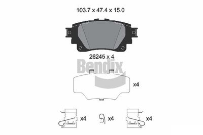 BPD1671 BENDIX Braking Комплект тормозных колодок, дисковый тормоз