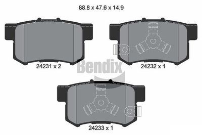 BPD2109 BENDIX Braking Комплект тормозных колодок, дисковый тормоз