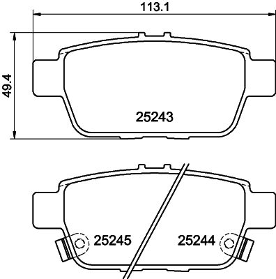 8DB355037181 HELLA Комплект тормозных колодок, дисковый тормоз