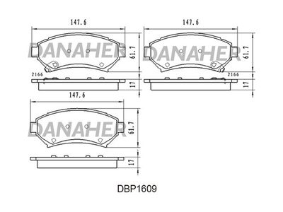 DBP1609 DANAHER Комплект тормозных колодок, дисковый тормоз
