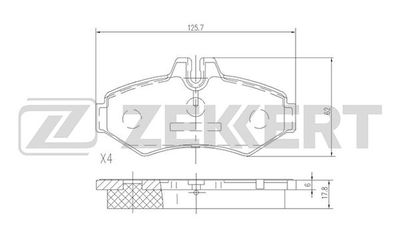 BS1158 ZEKKERT Комплект тормозных колодок, дисковый тормоз