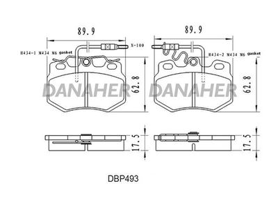 DBP493 DANAHER Комплект тормозных колодок, дисковый тормоз