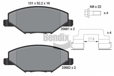 BPD1565 BENDIX Braking Комплект тормозных колодок, дисковый тормоз