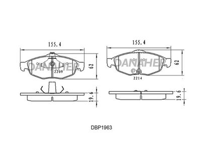 DBP1963 DANAHER Комплект тормозных колодок, дисковый тормоз
