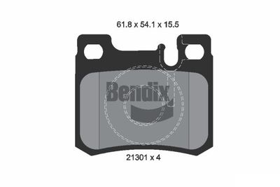 BPD1776 BENDIX Braking Комплект тормозных колодок, дисковый тормоз