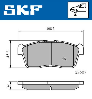 VKBP80542 SKF Комплект тормозных колодок, дисковый тормоз