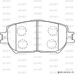 A1N073 ADVICS Комплект тормозных колодок, дисковый тормоз