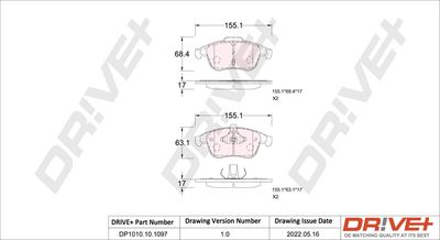 DP1010101097 Dr!ve+ Комплект тормозных колодок, дисковый тормоз