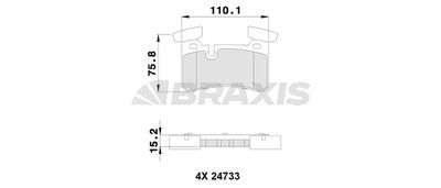 AA0391 BRAXIS Комплект тормозных колодок, дисковый тормоз