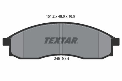 2491901 TEXTAR Комплект тормозных колодок, дисковый тормоз