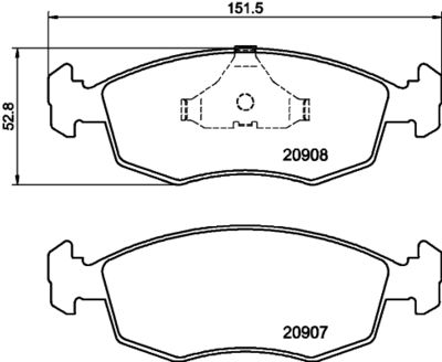 NP1152 NISSHINBO Комплект тормозных колодок, дисковый тормоз