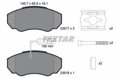 2391701 TEXTAR Комплект тормозных колодок, дисковый тормоз
