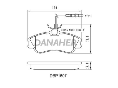 DBP1607 DANAHER Комплект тормозных колодок, дисковый тормоз