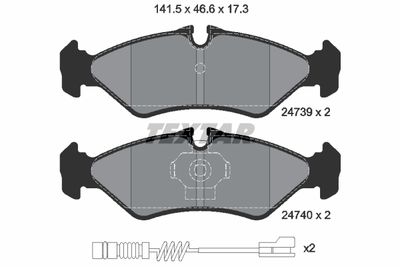 2473901 TEXTAR Комплект тормозных колодок, дисковый тормоз