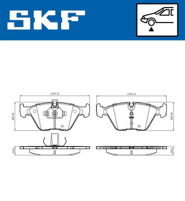 VKBP80548 SKF Комплект тормозных колодок, дисковый тормоз