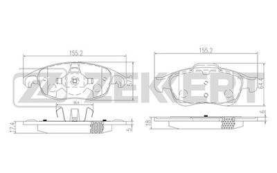 BS1254 ZEKKERT Комплект тормозных колодок, дисковый тормоз