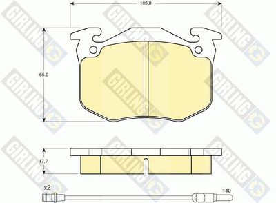 6103863 GIRLING Комплект тормозных колодок, дисковый тормоз