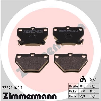 235211401 ZIMMERMANN Комплект тормозных колодок, дисковый тормоз