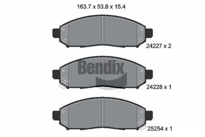 BPD1575 BENDIX Braking Комплект тормозных колодок, дисковый тормоз