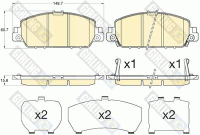 6136156 GIRLING Комплект тормозных колодок, дисковый тормоз