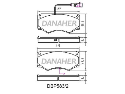 DBP5832 DANAHER Комплект тормозных колодок, дисковый тормоз