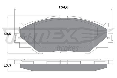 TX1762 TOMEX Brakes Комплект тормозных колодок, дисковый тормоз