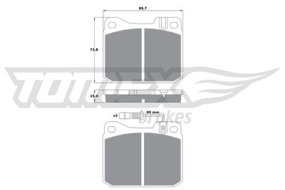 TX10221 TOMEX Brakes Комплект тормозных колодок, дисковый тормоз