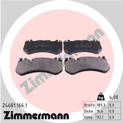 246811661 ZIMMERMANN Комплект тормозных колодок, дисковый тормоз