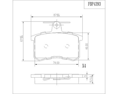 FBP4393 FI.BA Комплект тормозных колодок, дисковый тормоз