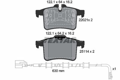 2202101 TEXTAR Комплект тормозных колодок, дисковый тормоз