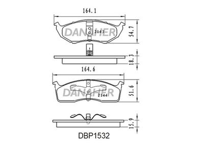 DBP1532 DANAHER Комплект тормозных колодок, дисковый тормоз