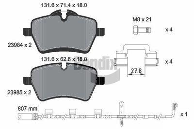 BPD1590 BENDIX Braking Комплект тормозных колодок, дисковый тормоз