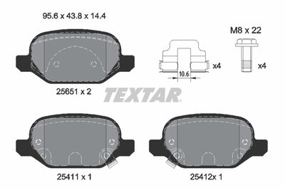 2565101 TEXTAR Комплект тормозных колодок, дисковый тормоз