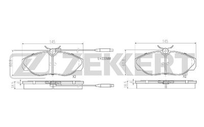 BS2869 ZEKKERT Комплект тормозных колодок, дисковый тормоз