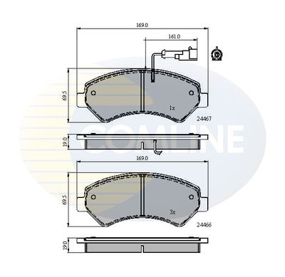 CBP11623 COMLINE Комплект тормозных колодок, дисковый тормоз