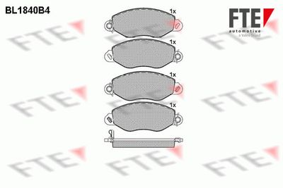 BL1840B4 FTE Комплект тормозных колодок, дисковый тормоз